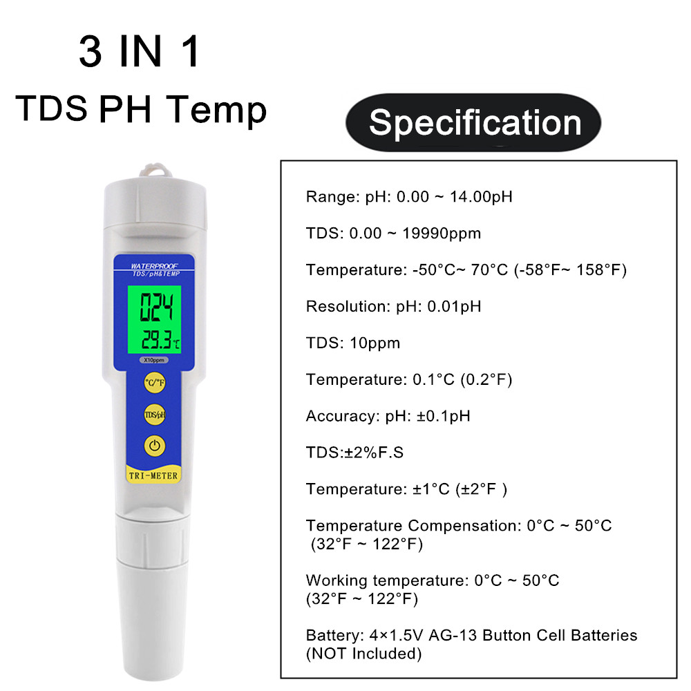 Professionelle 4 IN 1 TDS PH E – Ph Meter Digital Water Tester Bewertung und Preis